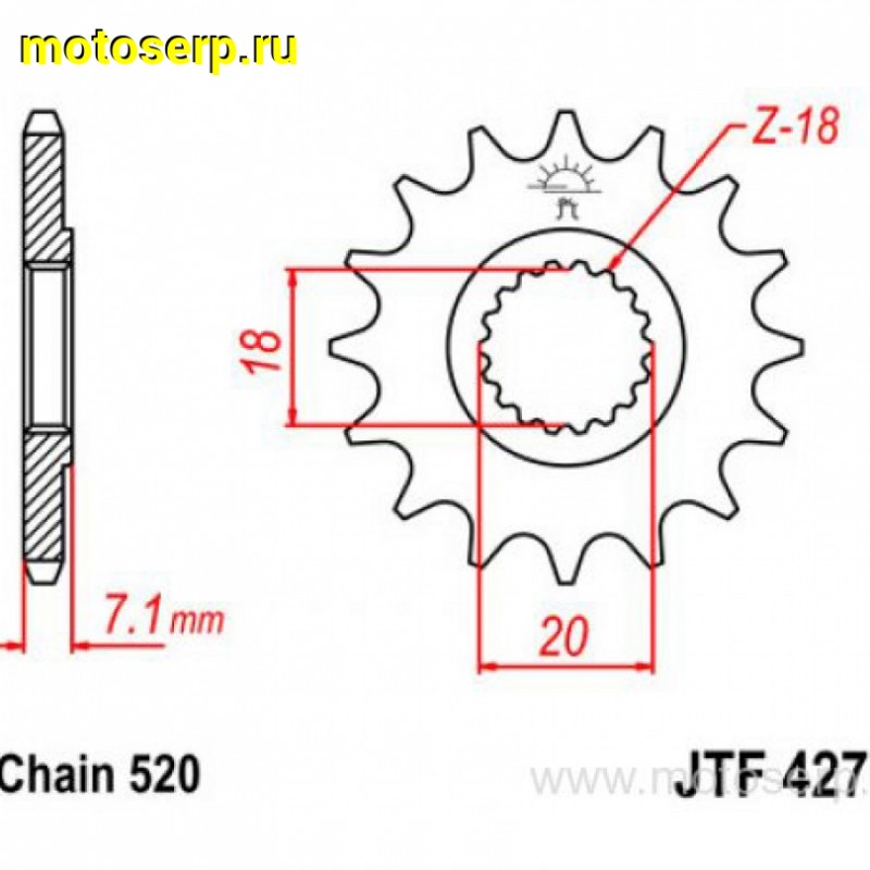Купить  Звезда передняя (ведущая) JTF427.13  SUNSTAR 13 зубьев 32213 стальная JP (шт) DK 21-01651 купить с доставкой по Москве и России, цена, технические характеристики, комплектация фото  - motoserp.ru