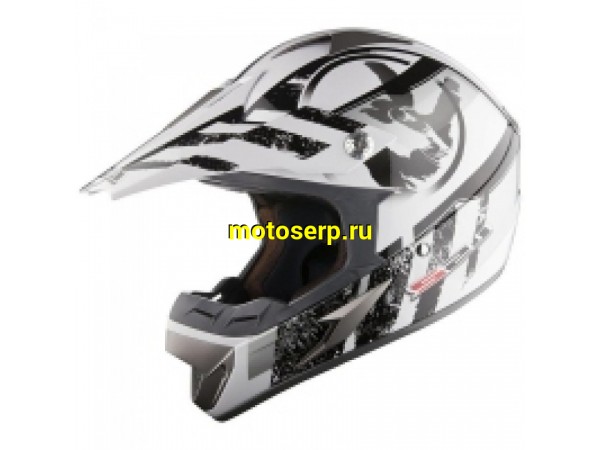 Купить  ====Шлем Кросс LS2 MX433 STRIPE WHITE BLACK  (шт) (LS2 купить с доставкой по Москве и России, цена, технические характеристики, комплектация фото  - motoserp.ru