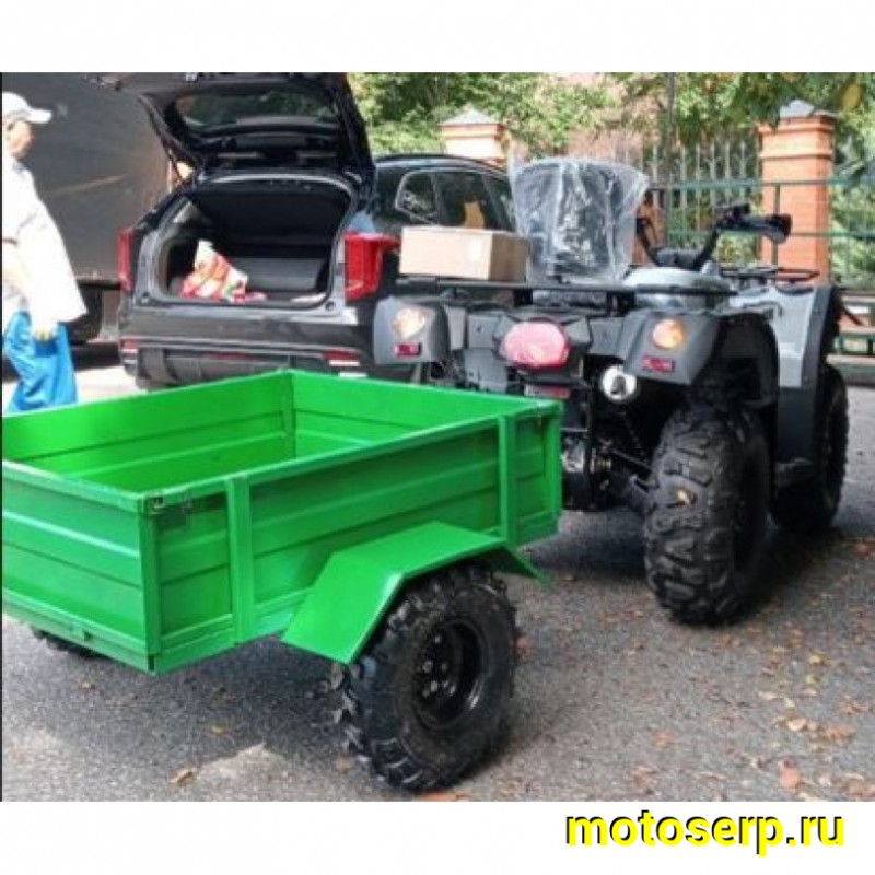 Купить  Прицеп металический для сцепки с ATV 1350х1050х325 мм, 300кг, фаркоп, колеса 8  (шт) (MM 96779 купить с доставкой по Москве и России, цена, технические характеристики, комплектация фото  - motoserp.ru