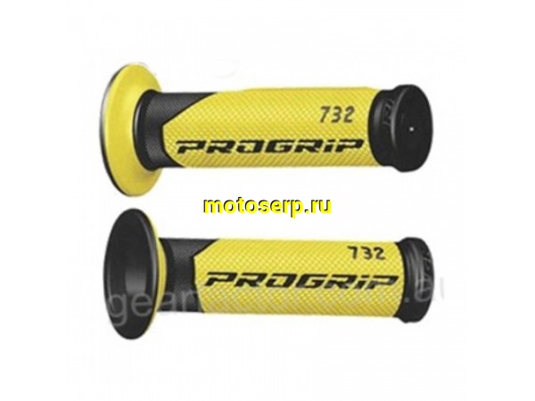 Купить  Ручки руля (грипсы) PROGRIP 732 DUO DENSITY 22-25мм/125мм, цвет Желтый 11-01293 JP (компл) (DK купить с доставкой по Москве и России, цена, технические характеристики, комплектация фото  - motoserp.ru