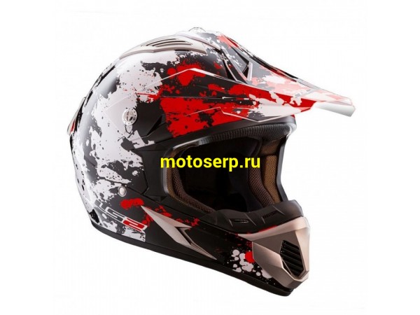 Купить  ====Шлем Кросс LS2 MX433 BLAST BLACK RED L, M  (шт) (LS2 купить с доставкой по Москве и России, цена, технические характеристики, комплектация фото  - motoserp.ru