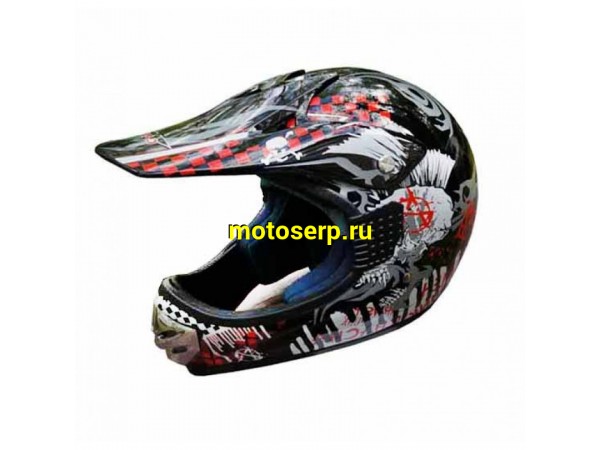 Купить  ====Шлем Кросс  V300 PUNK-R/BLACK,  черный р-р  M, L  (шт) (0 купить с доставкой по Москве и России, цена, технические характеристики, комплектация фото  - motoserp.ru
