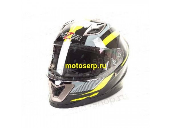 Купить  Шлем закрытый HIZER B562 (L) #1 black/yellow (шт) (ML 11497 купить с доставкой по Москве и России, цена, технические характеристики, комплектация фото  - motoserp.ru