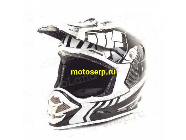 Купить  Шлем Кросс HIZER B6195 (S) #1 black/white 1350гр. (шт) (ML 11465 купить с доставкой по Москве и России, цена, технические характеристики, комплектация фото  - motoserp.ru