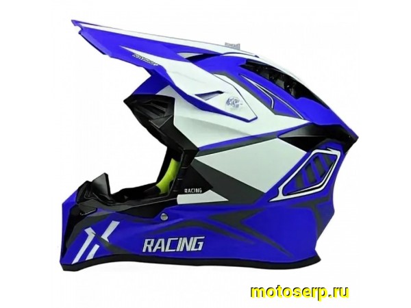 Купить  Шлем Кросс MOTAX 127 Matt Blue/White (G23) (S) (шт) (MOTAX купить с доставкой по Москве и России, цена, технические характеристики, комплектация фото  - motoserp.ru