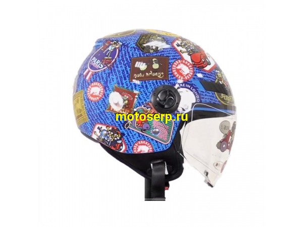 Купить  ====Шлем открытый байк со стеклом (Детский) SHIRO SH-62 TRAVEL STAMPS p-p YL (шт) (0 купить с доставкой по Москве и России, цена, технические характеристики, комплектация фото  - motoserp.ru