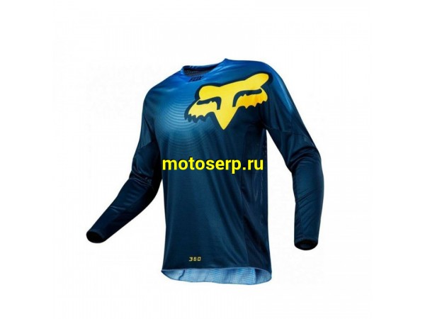 Купить  Джерси (футболка для мотокросса) Fox 360 Draftr синий L (шт) (МотоЯ купить с доставкой по Москве и России, цена, технические характеристики, комплектация фото  - motoserp.ru