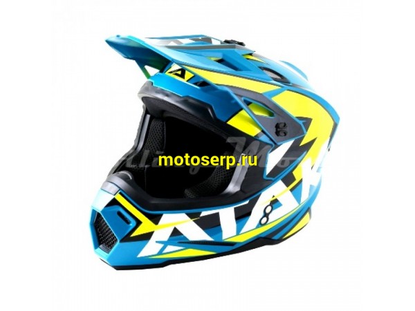 Купить  ====Шлем Кросс Ataki JK801 Rampage синий/желтый глянцевый р-р S 1150гр (шт)  (SM 880-8558 купить с доставкой по Москве и России, цена, технические характеристики, комплектация фото  - motoserp.ru