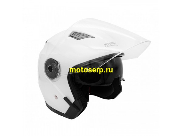 Купить  ====Шлем открытый байк со стеклом KIOSHI 516/526 Solid (белый) глянцевый (XL) (шт) (0 купить с доставкой по Москве и России, цена, технические характеристики, комплектация фото  - motoserp.ru
