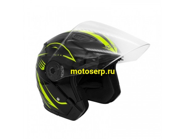Купить  ====Шлем открытый байк со стеклом KIOSHI 516/526 Solid (черный/желтый) глянцевый (L) (шт) (0 купить с доставкой по Москве и России, цена, технические характеристики, комплектация фото  - motoserp.ru
