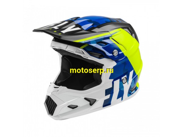 Купить  ====Шлем Кросс FLY RACING TOXIN TRANSFER синий/Hi-Vis желтый/белый (2021) S (шт) (0 купить с доставкой по Москве и России, цена, технические характеристики, комплектация фото  - motoserp.ru