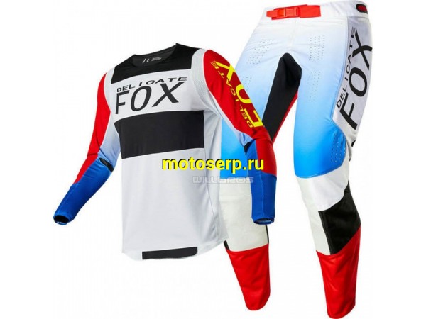 Купить  Джерси + штаны  для мотокроса (футболка и штаны)  Fox 360 Delicate бело-синий-красный (M) (шт) (МотоЯ купить с доставкой по Москве и России, цена, технические характеристики, комплектация фото  - motoserp.ru