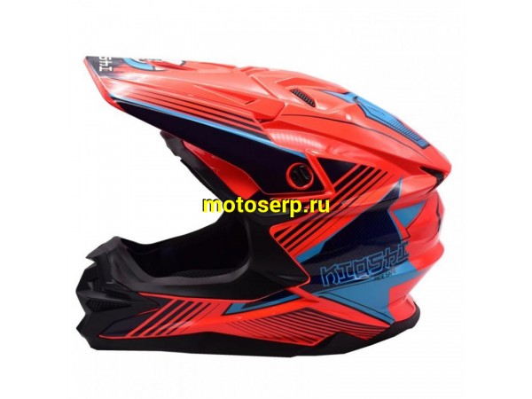 Купить  Шлем Кросс KIOSHI Holeshot 801 (реплика Shoei VFX-WR) оранжевый/синий р-р XL  (шт) (Regul 304171-12 купить с доставкой по Москве и России, цена, технические характеристики, комплектация фото  - motoserp.ru