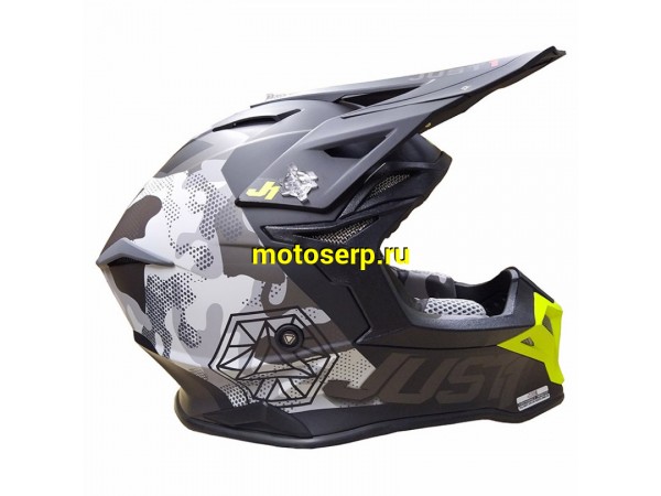 Купить  Шлем Кросс JUST1 J39 Kinetic камуфляж/черный/Hi-Vis желтый матовый (2021) M (шт) (SM 941-5835 купить с доставкой по Москве и России, цена, технические характеристики, комплектация фото  - motoserp.ru