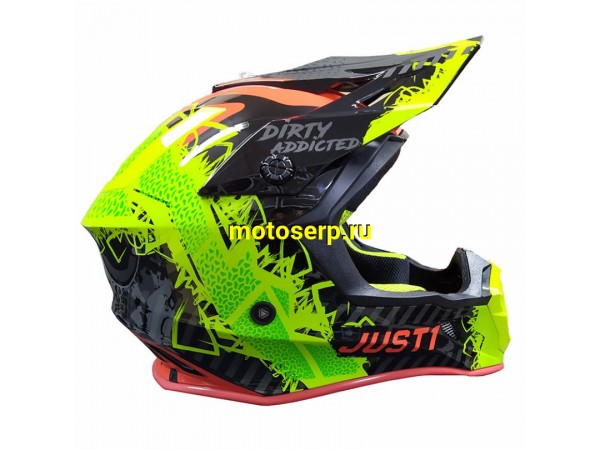Купить  Шлем Кросс JUST1 J38 MASK Hi-Vis желтый/красный/черный глянцевый (2021) S (шт)  (SM 941-7707 купить с доставкой по Москве и России, цена, технические характеристики, комплектация фото  - motoserp.ru