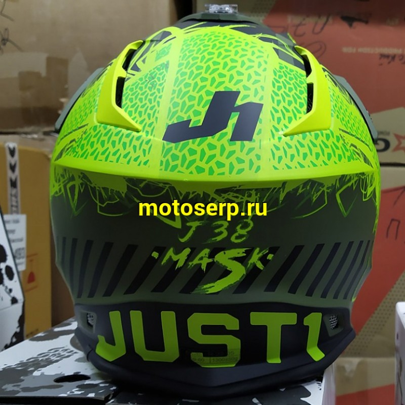 Купить  Шлем Кросс JUST1 J38 MASK Hi-Vis желтый/черный/хаки матовый (2021) M (шт)  (SM 941-2902 купить с доставкой по Москве и России, цена, технические характеристики, комплектация фото  - motoserp.ru