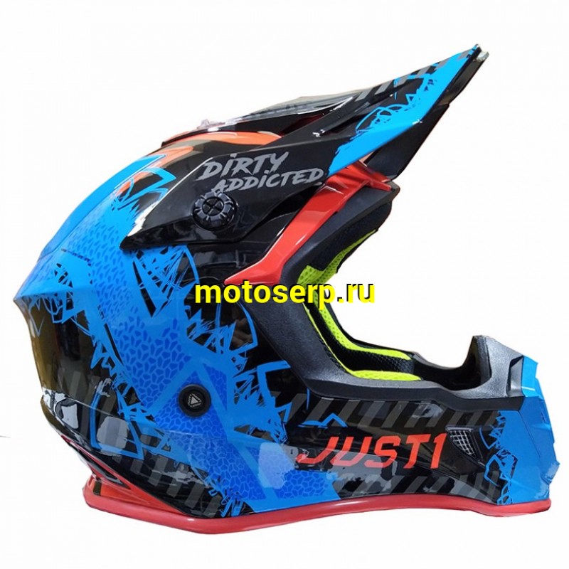 Купить  ====Шлем Кросс JUST1 J38 MASK синий/красный/черный глянцевый (2021) S (шт)  (SM 941-7547 купить с доставкой по Москве и России, цена, технические характеристики, комплектация фото  - motoserp.ru