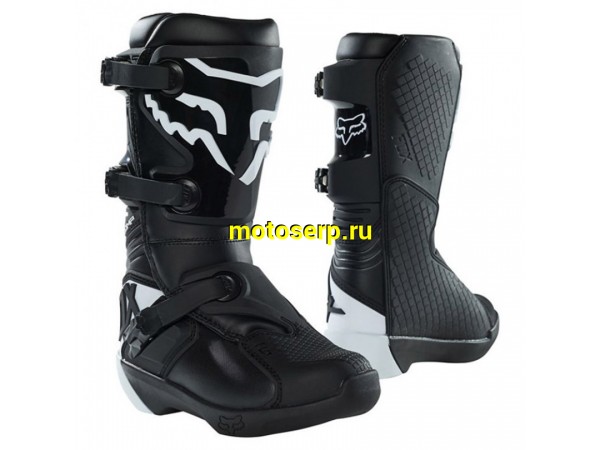 Купить  Мотоботы кросс. Fox Comp Youth Boot Black Y5 (27689-001-5) подростковые (Ч/З) (пара) (Fox УТ-00005257 купить с доставкой по Москве и России, цена, технические характеристики, комплектация фото  - motoserp.ru