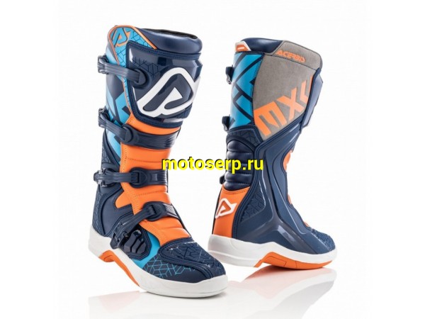 Купить  Мотоботы кросс. ACERBIS X-TEAM Blue/Orange (защ. голени), р-р 42" (Ч/З) (пара) (Progasi 0022999.243.042 (AIM 0022999.243.042 купить с доставкой по Москве и России, цена, технические характеристики, комплектация фото  - motoserp.ru