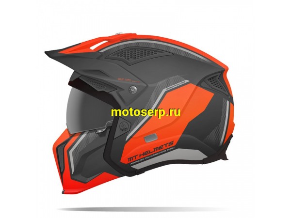 Купить  Шлем открытый байк MT TR902XSV STREETFIGHTER TWIN C4 MATT FLUOR ORANGE (L) (шт) (0 купить с доставкой по Москве и России, цена, технические характеристики, комплектация фото  - motoserp.ru