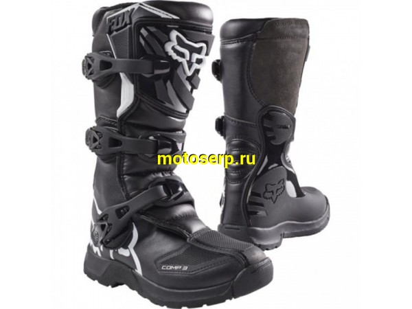 Купить  ====Мотоботы кросс. Fox Comp 3 Youth Boot (Black, Y3, 2021 (18238-001-3) подростковые  (Ч/З) (пара) (0 купить с доставкой по Москве и России, цена, технические характеристики, комплектация фото  - motoserp.ru