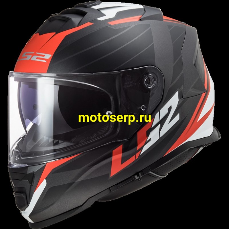 Купить  Шлем закрытый LS2 FF800 STORM NERVE Matt Black Red (S) интеграл (шт) (LS2 купить с доставкой по Москве и России, цена, технические характеристики, комплектация фото  - motoserp.ru