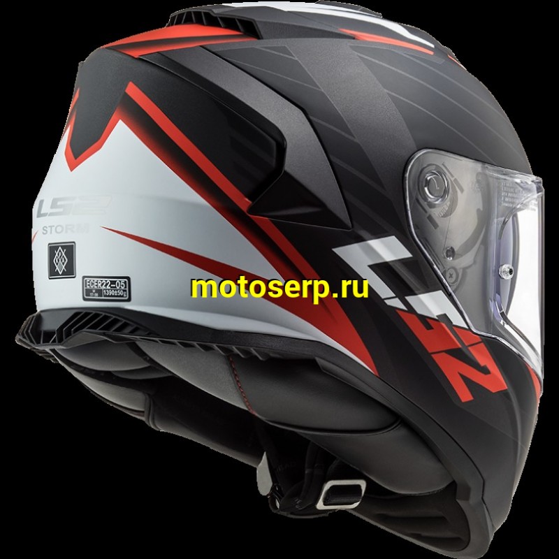 Купить  Шлем закрытый LS2 FF800 STORM NERVE Matt Black Red (S) интеграл (шт) (LS2 купить с доставкой по Москве и России, цена, технические характеристики, комплектация фото  - motoserp.ru