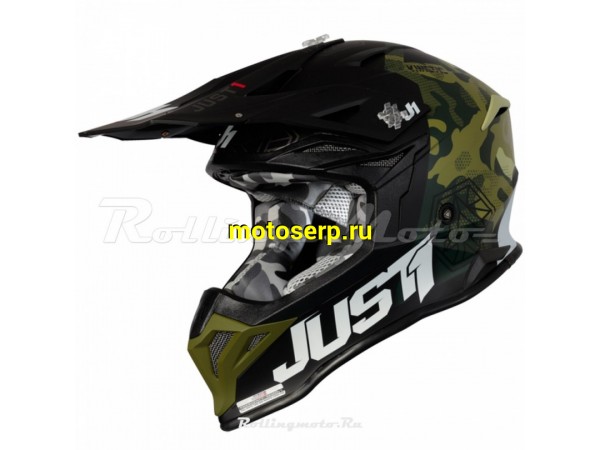 Купить  ====Шлем Кросс JUST1 J39 Kinetic камуфляж/хаки/черный матовый (2021) M (шт) (SM 941-1901 купить с доставкой по Москве и России, цена, технические характеристики, комплектация фото  - motoserp.ru