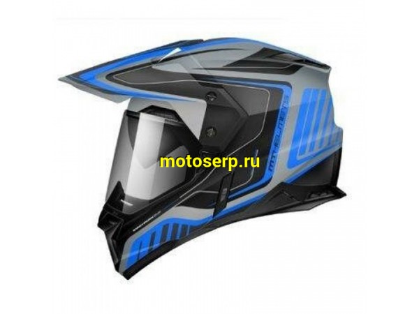 Купить  Шлем Кросс MT SYNCHRONY DUO SPORT TOURER (мотард) matt titanum black blue (M) (шт) (LS2 купить с доставкой по Москве и России, цена, технические характеристики, комплектация фото  - motoserp.ru