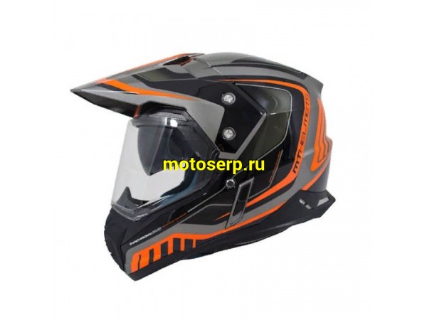 Купить  Шлем Кросс MT SYNCHRONY DUO SPORT TOURER (мотард) matt platinum black orange (M) (шт) (LS2 купить с доставкой по Москве и России, цена, технические характеристики, комплектация фото  - motoserp.ru