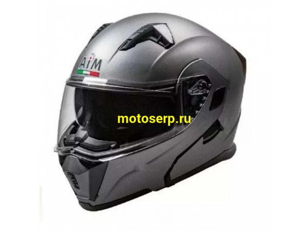 Купить  Шлем трансформер (модуляр) AiM JK906 серый металлик  р-р S (шт) (AIM 906-005-S купить с доставкой по Москве и России, цена, технические характеристики, комплектация фото  - motoserp.ru