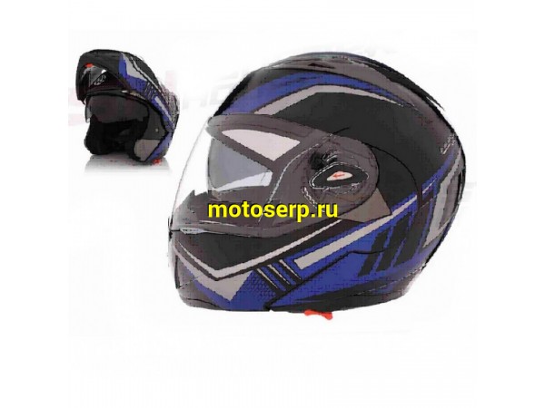 Купить  Шлем трансформер (модуляр) VLAND 158 черный/синий  р-р S (шт) (0 купить с доставкой по Москве и России, цена, технические характеристики, комплектация фото  - motoserp.ru