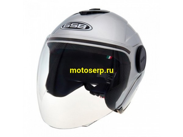Купить  Шлем открытый  со стеклом GSB G-249 WHITE GLOSSY р-р S (шт) (0 купить с доставкой по Москве и России, цена, технические характеристики, комплектация фото  - motoserp.ru