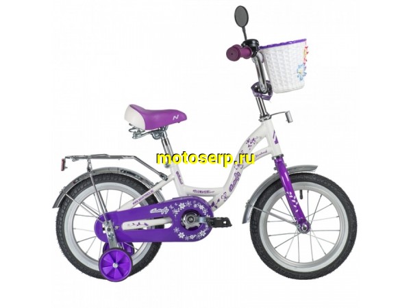 Купить  14" NOVATRACK BUTTERFLY (Новатрек Бютерфли) 14"; 1ск; рама-сталь; тормоз-ножной; багажник; перед. корзина (шт) купить с доставкой по Москве и России, цена, технические характеристики, комплектация фото  - motoserp.ru