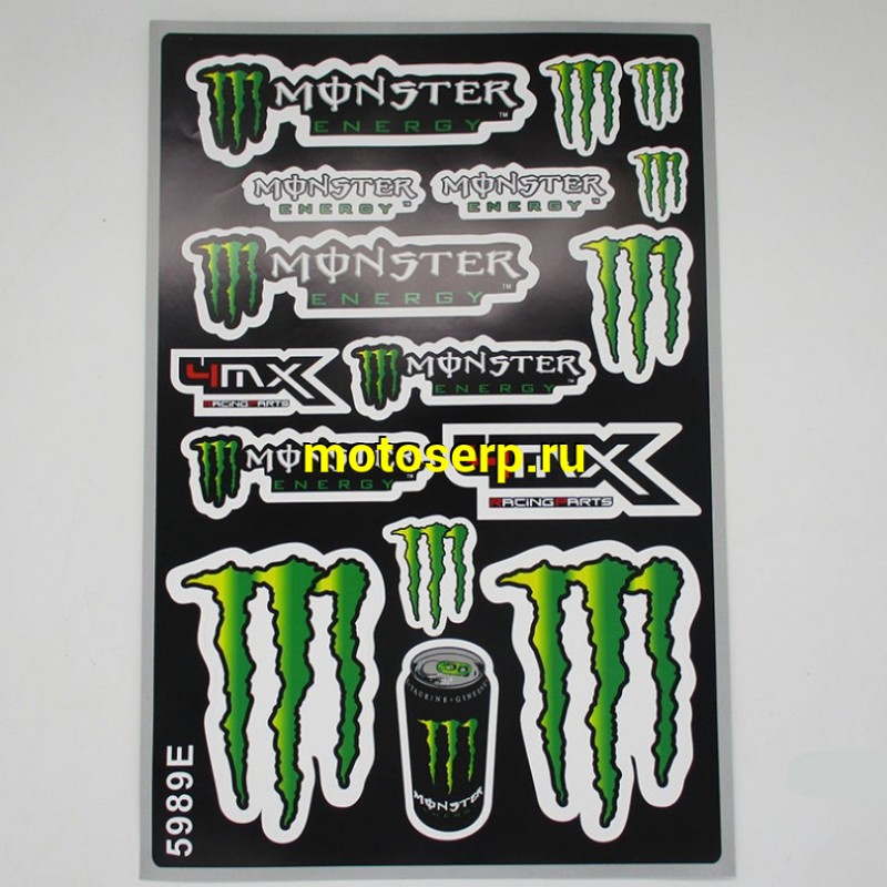 Купить  ====Наклейки (набор) MONSTER ENERGY (30х45см) (шт) (0 купить с доставкой по Москве и России, цена, технические характеристики, комплектация фото  - motoserp.ru