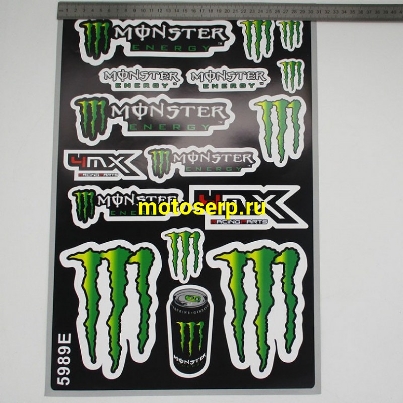 Купить  ====Наклейки (набор) MONSTER ENERGY (30х45см) (шт) (0 купить с доставкой по Москве и России, цена, технические характеристики, комплектация фото  - motoserp.ru