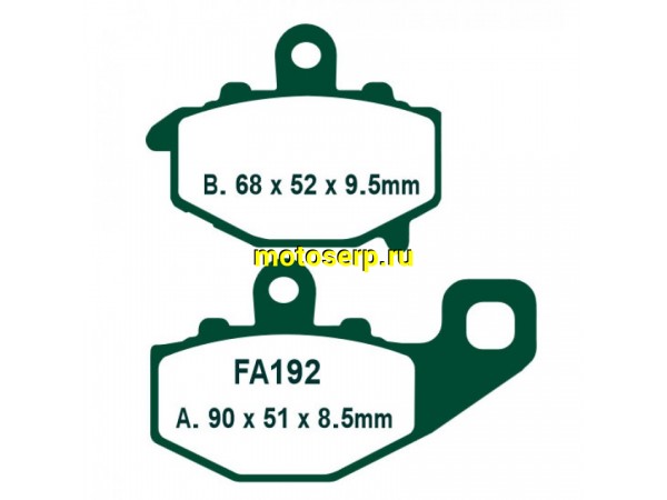 Купить  Тормозные колодки EBC FA192 дисковые JP (компл)  купить с доставкой по Москве и России, цена, технические характеристики, комплектация фото  - motoserp.ru