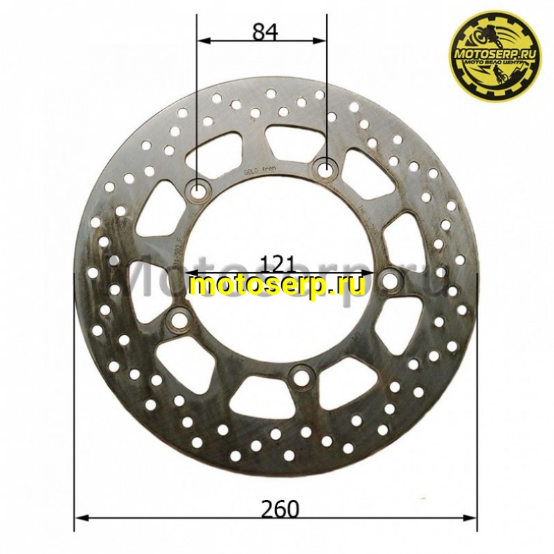 Купить  Диск тормозной передний (260x121) (отв:5x84) Suzuki Skywave AN-250/650 (GOLDfren 904-502F) (шт) (JP купить с доставкой по Москве и России, цена, технические характеристики, комплектация фото  - motoserp.ru