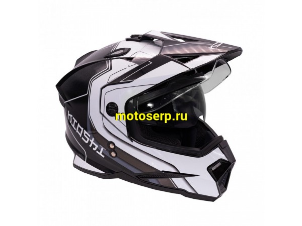 Купить  Шлем Кросс KIOSHI Fighter 802 (мотард) чёрный/белый  р-р L  1390гр (шт)  (Regul 304170-3 купить с доставкой по Москве и России, цена, технические характеристики, комплектация фото  - motoserp.ru