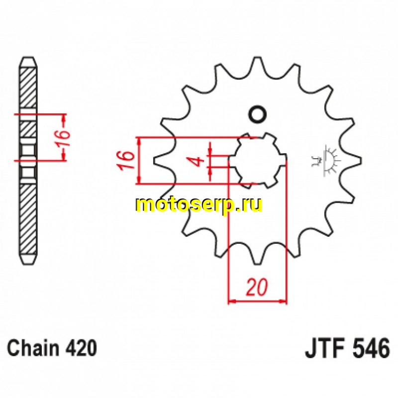 Купить  Звезда ведущая JTF546.15  (шт) (JP купить с доставкой по Москве и России, цена, технические характеристики, комплектация фото  - motoserp.ru