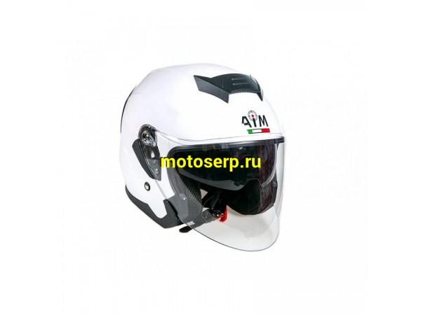 Купить  Шлем открытый  со стеклом AiM JK526  White Glossy XS (шт) (AIM 526-007-XS купить с доставкой по Москве и России, цена, технические характеристики, комплектация фото  - motoserp.ru