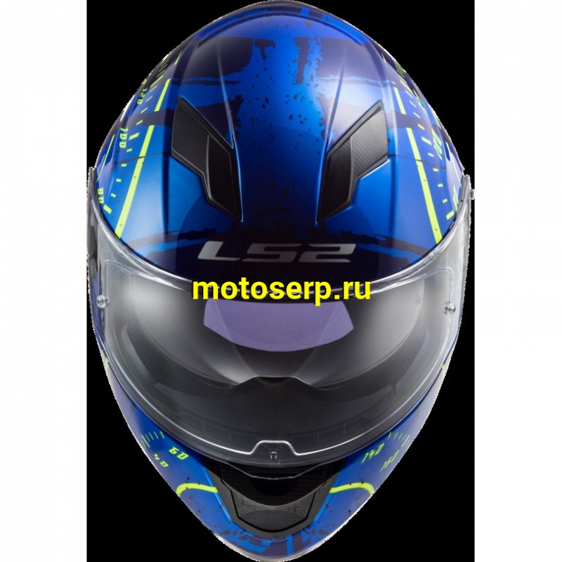 Купить  Шлем закрытый LS2 FF320 STREAM EVO Tach gloss blue hi-vis yellow (L) интеграл (шт) (LS2 купить с доставкой по Москве и России, цена, технические характеристики, комплектация фото  - motoserp.ru