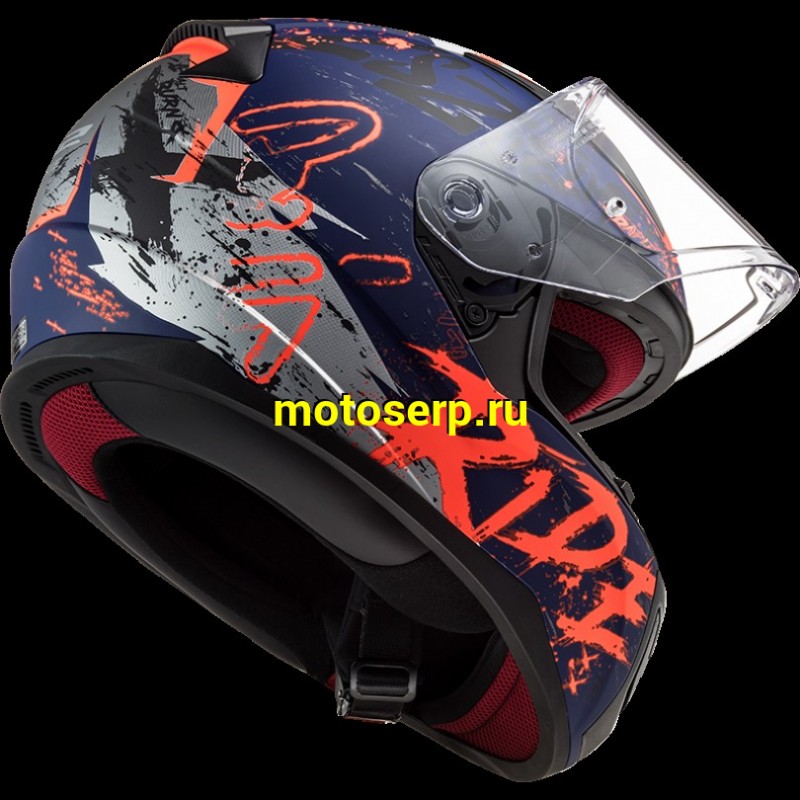 Купить  Шлем закрытый LS2 FF353 RAPID NAUGHTY Matt Blue Fluo Orange (L) интеграл (шт) (LS2 купить с доставкой по Москве и России, цена, технические характеристики, комплектация фото  - motoserp.ru