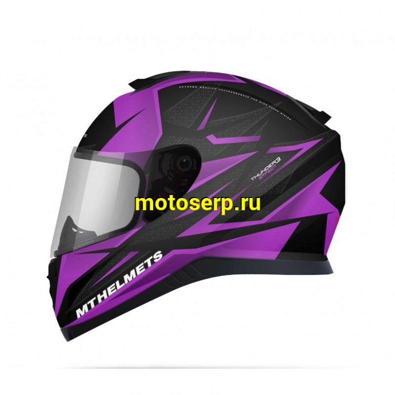 Купить  Шлем закрытый MT THUNDER EFFECT gloss black fucsia (M) интеграл (шт) (LS2 купить с доставкой по Москве и России, цена, технические характеристики, комплектация фото  - motoserp.ru