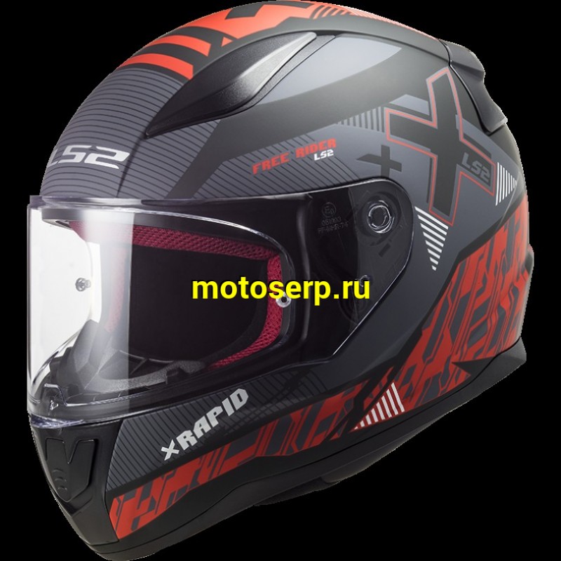 Купить  Шлем закрытый LS2 FF353 RAPID XTREET MATT BLACK RED (XL) интеграл (шт) (LS2 купить с доставкой по Москве и России, цена, технические характеристики, комплектация фото  - motoserp.ru