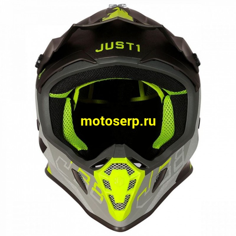 Купить  Шлем Кросс JUST1 J38 KORNER Hi-Vis желтый/титановый матовый  р-р L  (шт) (SM 880-5605 купить с доставкой по Москве и России, цена, технические характеристики, комплектация фото  - motoserp.ru