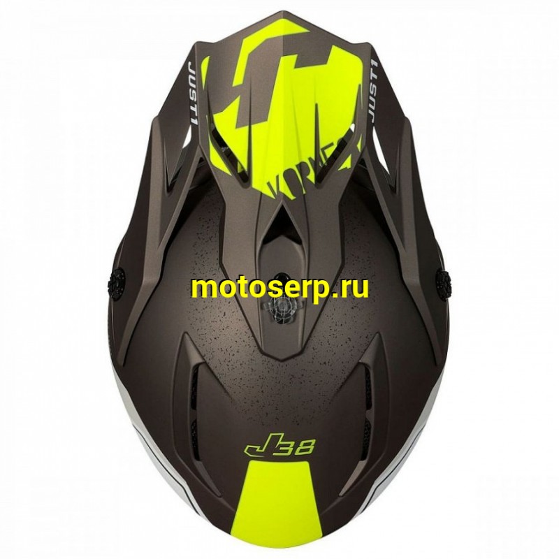 Купить  Шлем Кросс JUST1 J38 KORNER Hi-Vis желтый/титановый матовый  р-р L  (шт) (SM 880-5605 купить с доставкой по Москве и России, цена, технические характеристики, комплектация фото  - motoserp.ru