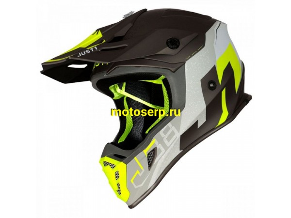 Купить  Шлем Кросс JUST1 J38 KORNER Hi-Vis желтый/титановый матовый  р-р M  (шт) (SM 880-4694 купить с доставкой по Москве и России, цена, технические характеристики, комплектация фото  - motoserp.ru