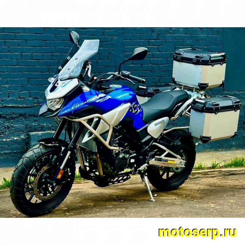 Купить  Мотоцикл внедорожный Regulmoto Discovery 400 Синий (ЭПТС) Тур-эндуро, двиг.  CF, ABS , инжект., 6КПП, жидк.охлажд, видеорегистратор, + кофры (шт) купить с доставкой по Москве и России, цена, технические характеристики, комплектация фото  - motoserp.ru