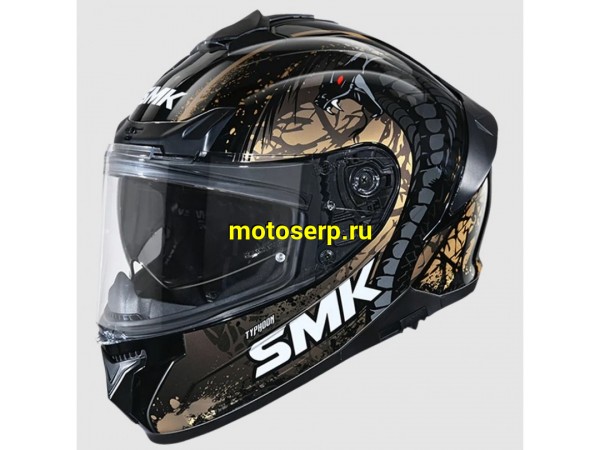 Купить  Шлем закрытый интеграл SMK TYPHOON REPTILE , цвет чёрный/бронзовый (M) (шт) (Bajaj TYPHOON GL277 купить с доставкой по Москве и России, цена, технические характеристики, комплектация фото  - motoserp.ru